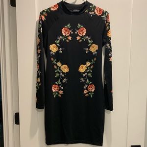 Black Floral Topshop Dress